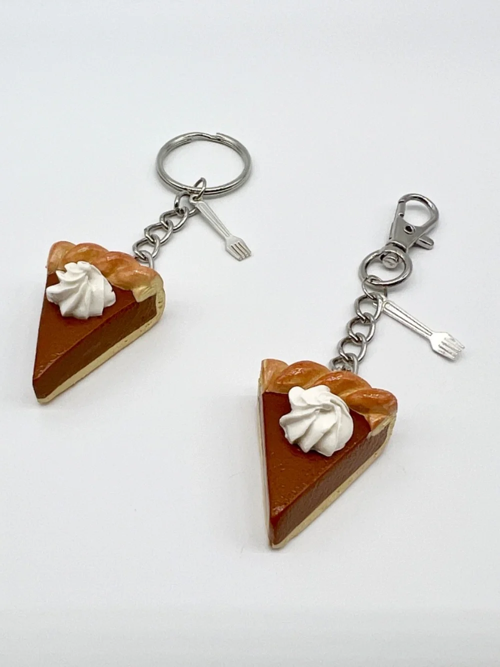 Pie Slice Keychain or Bag Clip | Handmade Dessert Accessories Multiple Flavors